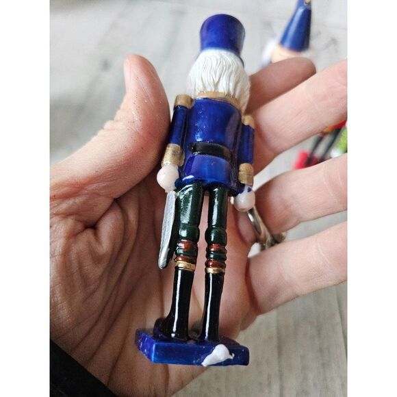 Vintage nutcracker musician band glitter blue red ornament Xmas tree hallmark - Picture 3 of 10